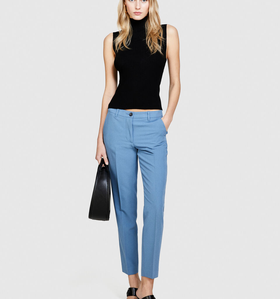 Cigarette trousers - women's skinny fit trousers - Blue | Sisley image number 1